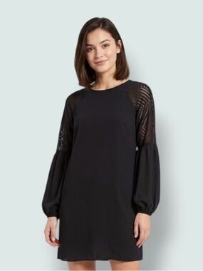 maurices black lace dress Plus Size Black Lace Sleeve Babydoll Mini Dress